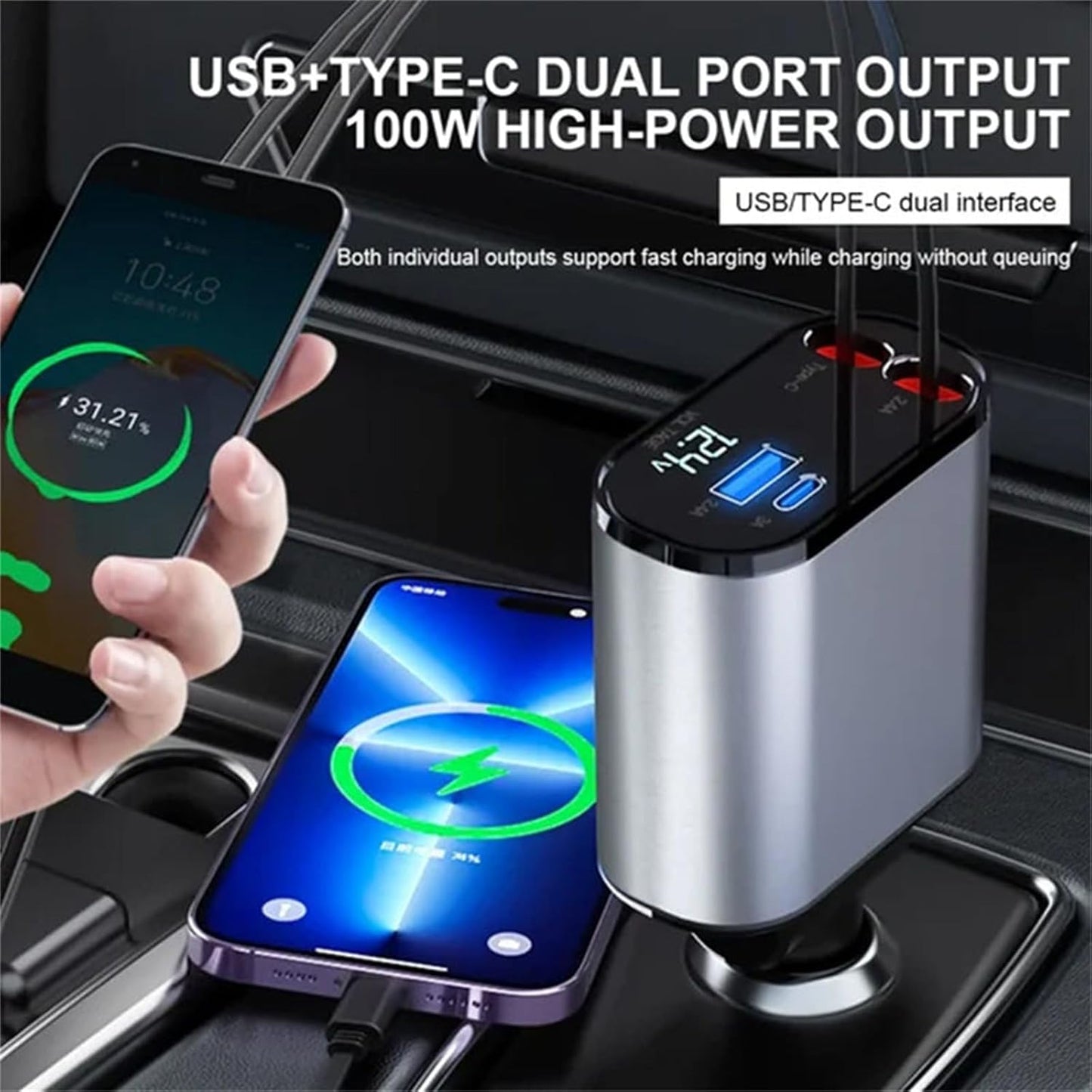 Chargeur de voiture 4 en 1